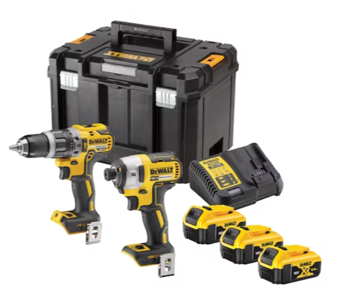 DeWalt DCK266P3T-QW 18V XR fürdeelset: Schroef/klopboormachine + slagschroevunddraaier 3×5.0Ah in TSTAK